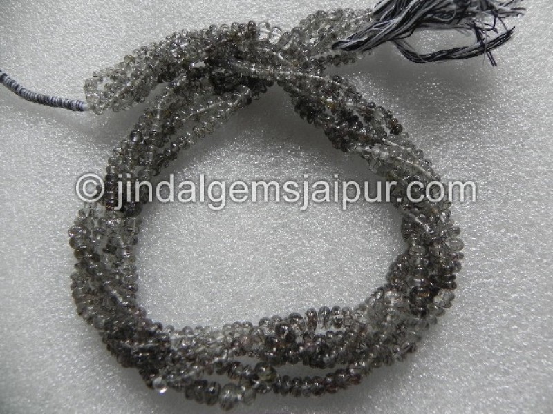 Black Rutile Smooth Roundelle Shape Beads